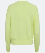 Sweater color marrón de punto con cuello redondo y mangas largas.