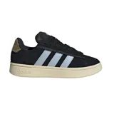 Championes Adidas Grand Court Alpha 00s, color negro con detalles en azul y dorado.