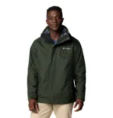 Campera Columbia 3 en 1 color azul marino, con capa exterior impermeable y transpirable, tecnología termorreflectante Omni-Heat™ y forro polar interior. Capucha desmontable y ajustable, puños y dobladillo ajustables, bolsillos con cremallera y protector de barbilla.