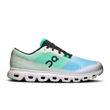 Championes de running Cloud 6 Push, color celeste con detalles en verde agua y negro.
