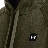 Canguro Under Armour de hombre, color azul marino, de corte suelto, con capucha ajustable, bolsillo tipo canguro, puños y dobladillo acanalados, mangas raglán y logo tejido en el pecho.
