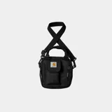 Bolso bandolera Carhartt WIP modelo Essential, color negro, con logo bordado en la parte delantera, correa ajustable para el hombro, asa de mano y cierre con cremallera.