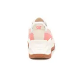 Zapatillas urbanas de cuero color rosa pálido y blanco, con cordones y suela chunky de goma color caramelo.