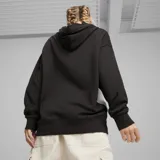 Buzo hoodie Puma Power, con diseño color block en negro, blanco y gris. Logo Puma estampado en el pecho.