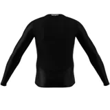 Remera de compresión Adidas Techfit de manga larga, color negro con logo blanco en el pecho.