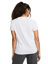 Remera deportiva Under Armour Campus Core SS, color celeste con logo estampado en el pecho.