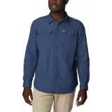 Camisa de manga larga color bordó con tecnología Omni-Shade Upf 50 Sun Protection y Omni-Wick. Cuenta con ventilación, mangas enrollables con soportes para lengüetas y dos bolsillos frontales con solapa.