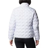 Campera Columbia Delta Ridge II color verde oliva, con cierre frontal, cuello alto y bolsillos laterales con cierre. Cuenta con tecnología Omni-Heat de revestimiento térmico reflectante, HeatSeal, Omni-Shield y plumón certificado por RDS.