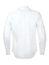Camisa manga larga de hombre Rkf Galiton color salmón, confeccionada en algodón orgánico. Tiene cuello italiano, calce regular, cierre con botones de madera, bolsillo en el pecho con logo bordado y mangas ajustables con botones.