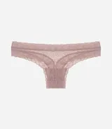 Bombacha bikini hilo de encaje floral color verde agua.