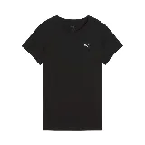 Remera Puma ESS Elevated Tee de dama, color negro, de corte clásico y manga corta. Presenta logo de la marca en el pecho.