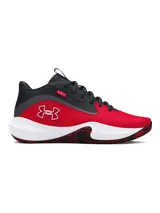Championes de básquet Under Armour Lockdown 7, color rojo con detalles en negro y blanco.