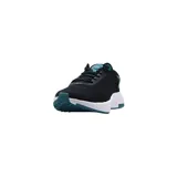 Zapatillas de running Nike Renew Serenity Run, color negro con detalles en turquesa y dorado.