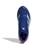 Championes Adidas Duramo Sl2 color azul con detalles en plateado y naranja, ideales para running.