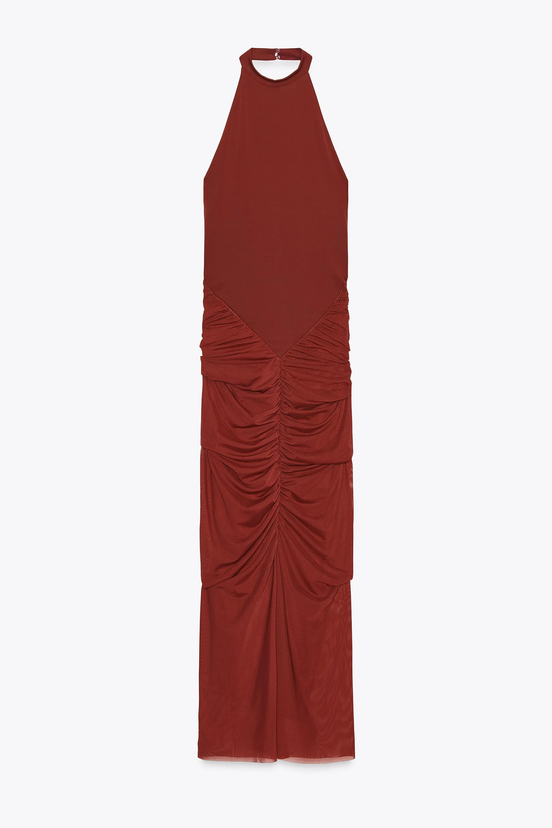 Vestido Halter Combinado Tul en Zara Trendo