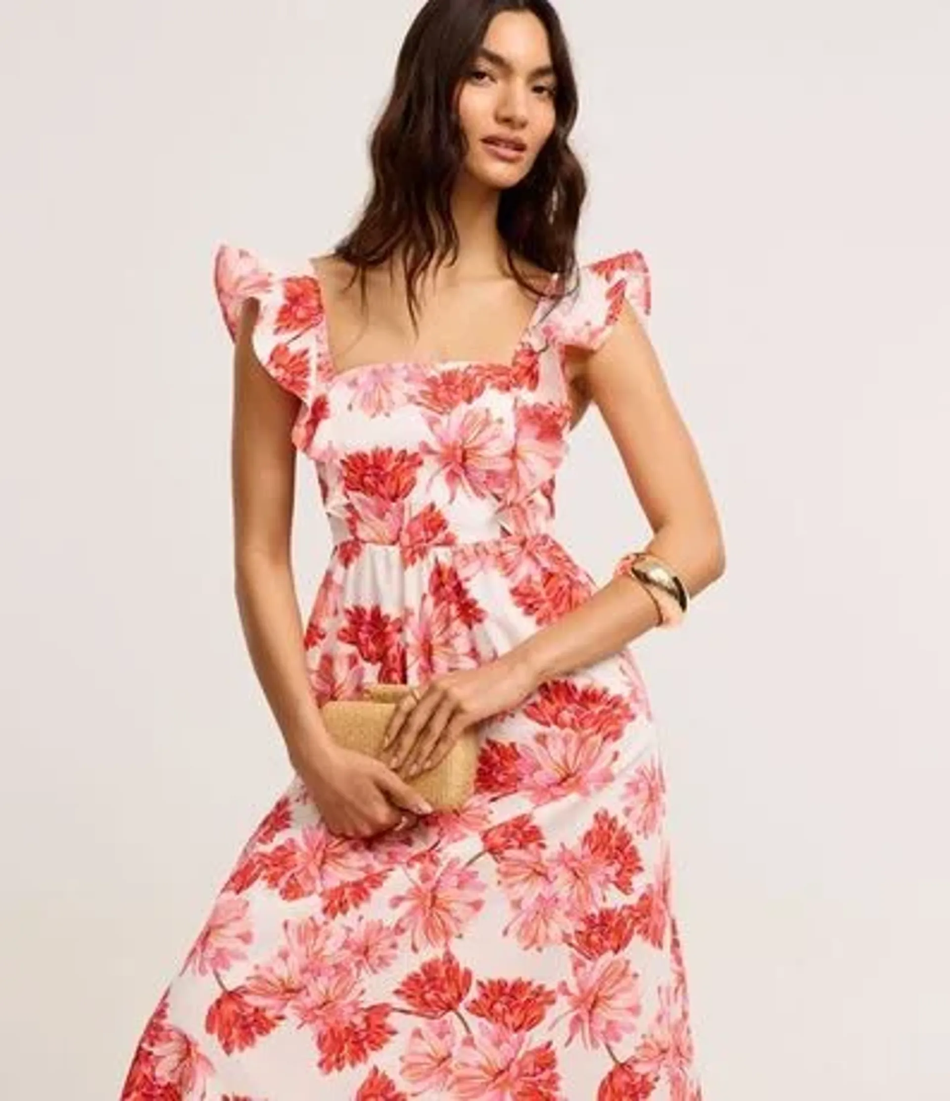 Vestido Evasé Midi con Estampa Floral en Renner Trendo