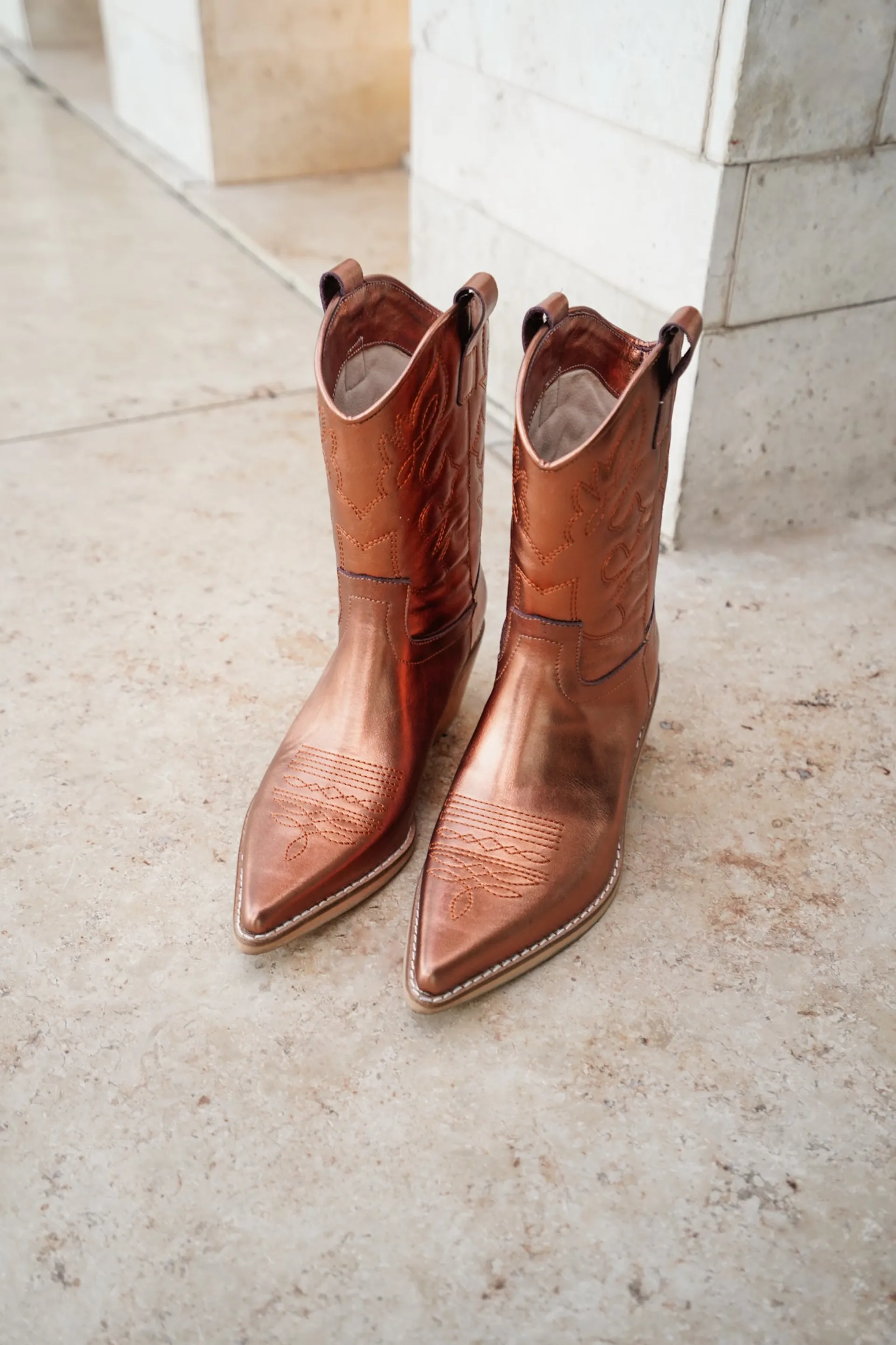 Texanas Marron Botas Texanas Cortas Botas Cortas Color Vison Botas