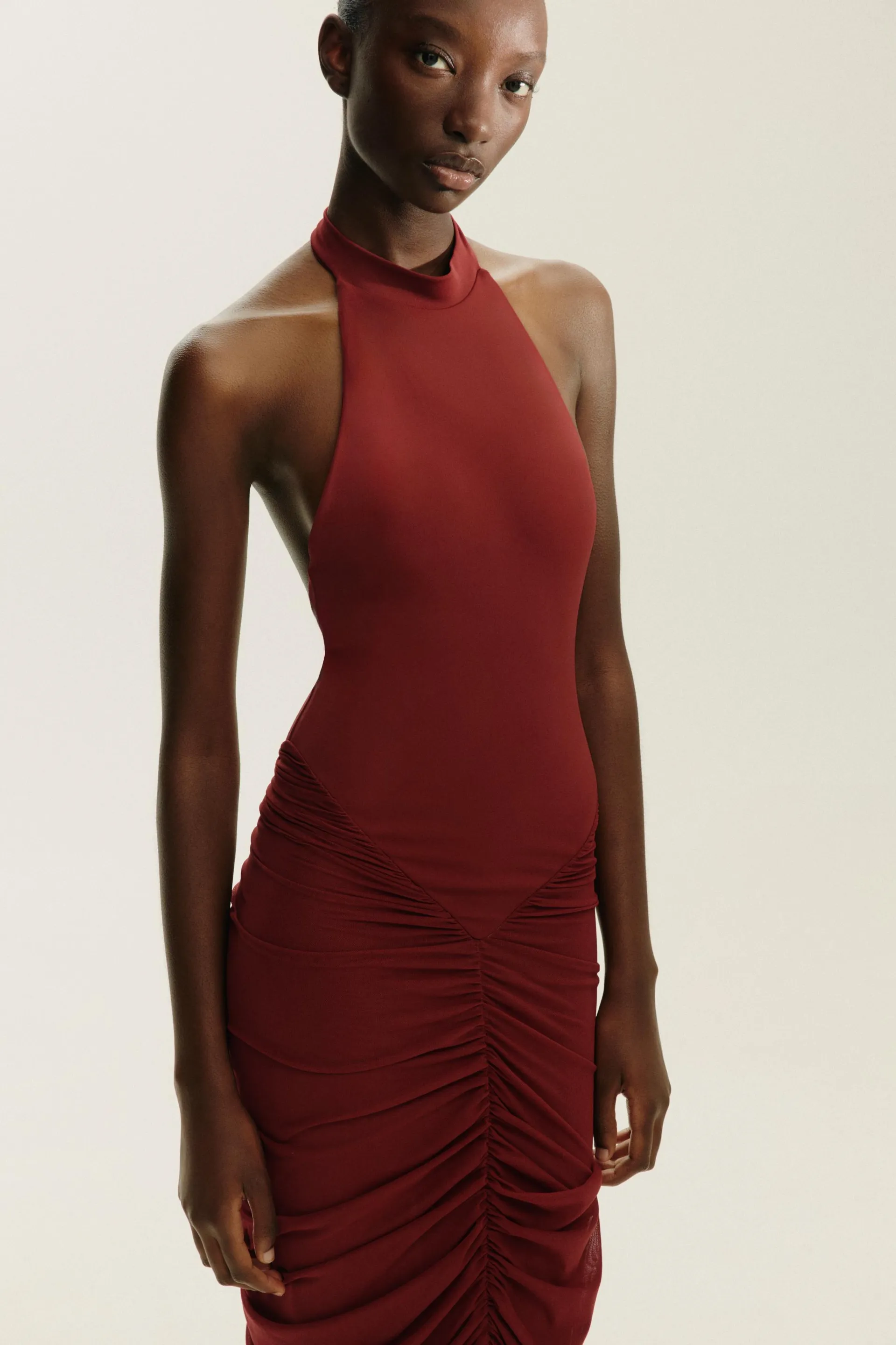 Espalda Descubierta Zara Vestido Cuello Halter Vestido Halter