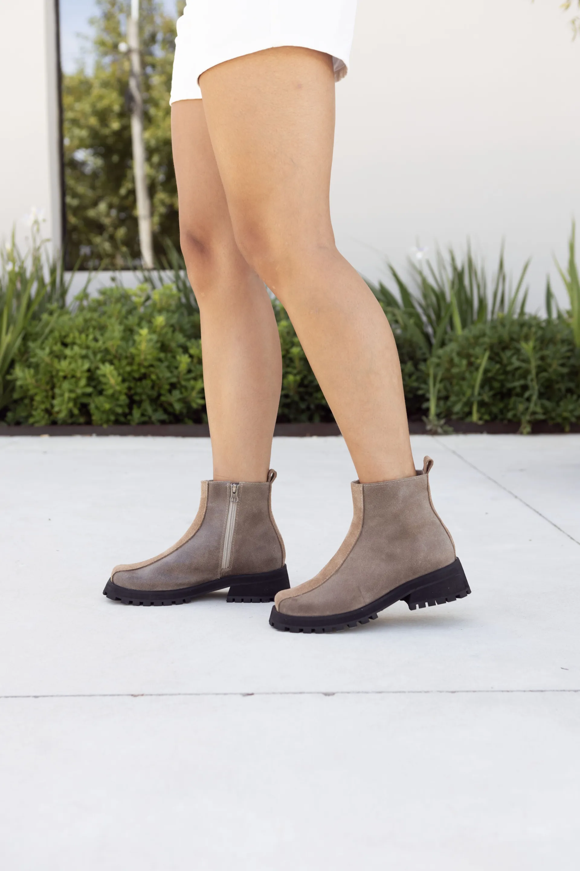 Gamuza Botas Bajas Color Suela Bajas Borcegos De Gamuza Mujer